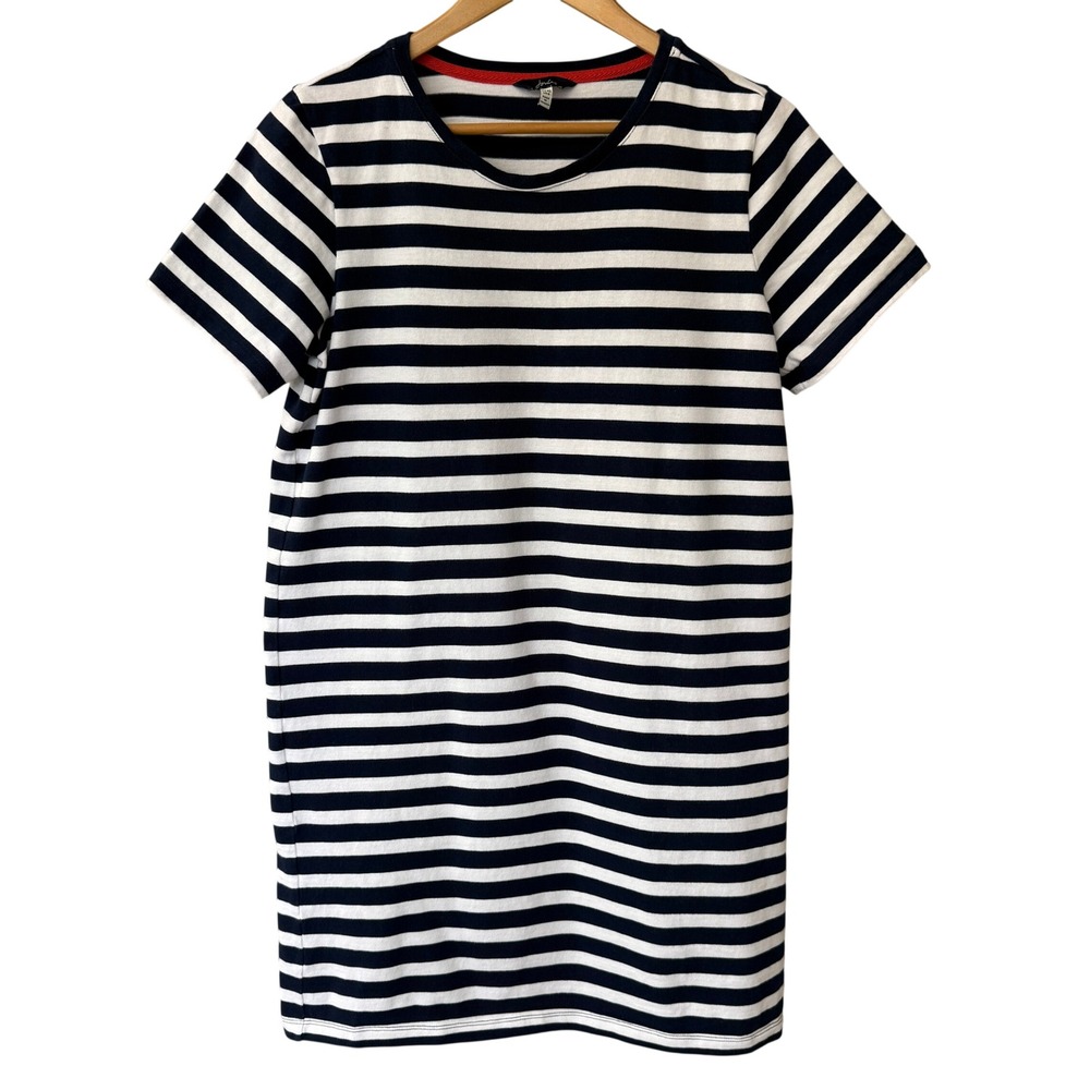 Joules Womens Liberty Stripe A Line Jersey Dress Navy Stripe Size 8 Nautical Sea